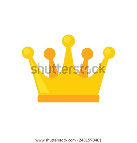 Crown Logo Icon. Flat Style on White Background. Vector