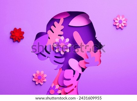 The image is a cartoon of a flower in shades of magenta, pink, purple, and violet.
