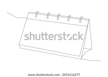 Calendar continuous line art drawing. Calendar outline vector isolated on white background.