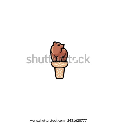 ice dream bear logo design, ice cream logo