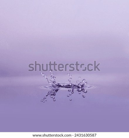 High speed photography splash of purple water
