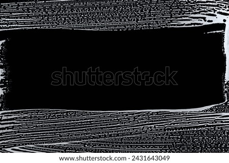 clear wiped strip on soap foamed window glass, black background Royalty-Free Stock Photo #2431643049