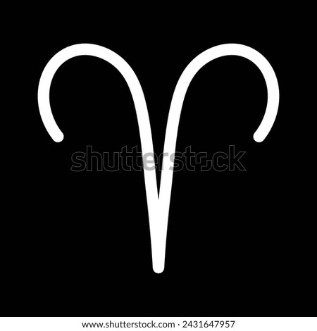 Aries astrological zodiac sign isolated on black background. Simple horoscope icon, astrology logo. Vector illustration. icon design