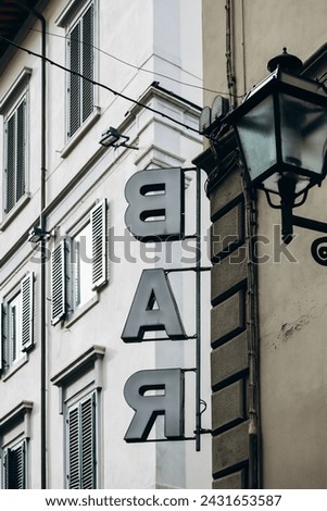 Bar sign on a beautiful old building
