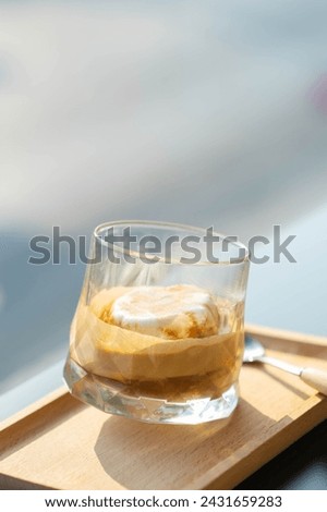 The Affogato Coffee made by Vanilla ice cream and on top with Espresso Shot