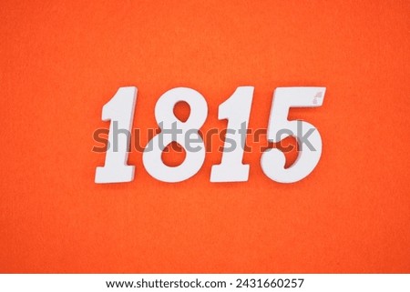 Orange felt is the background. The numbers 1815 are made from white painted wood.