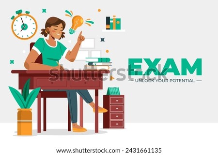 Exam hand drawn cartoon background