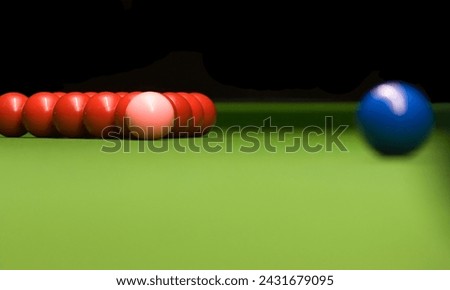 Snooker balls on a Snooker table  Royalty-Free Stock Photo #2431679095