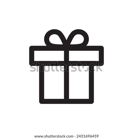 Gift box line icon vektor design template and illustration with editable stroke