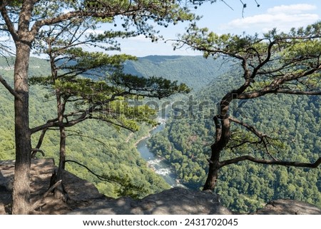 New River Gorge National Park and Preserve, West Virginia. Endless Wall Trail and Diamond Point, Fern Creek Trailhead, Nuttall Trailhead. Royalty-Free Stock Photo #2431702045