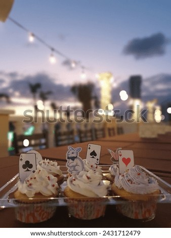 Cupcakes with poker pictures on top