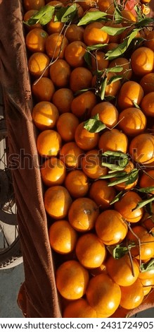 Beautiful picture of orange's,  Orange cart