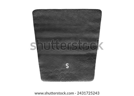 Size S clothes label isolated on white background
