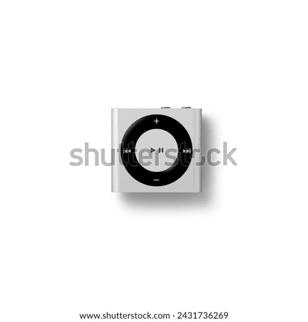 Close up view music player isolated on white background.