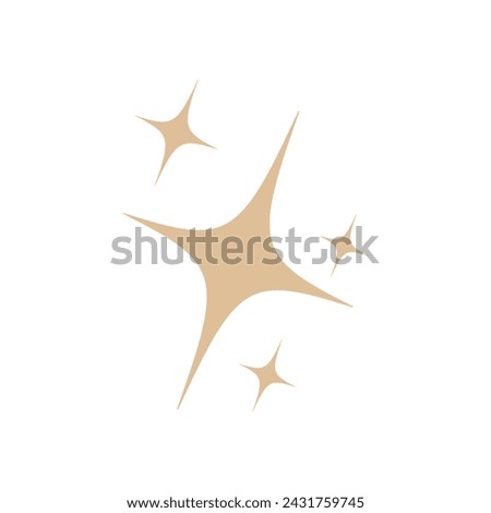Vintage light gold 1950s 1960s 1970s star design with sharp points available for your company logo or small business card holder badge or sign and banner with copy space artistic style icon clip art