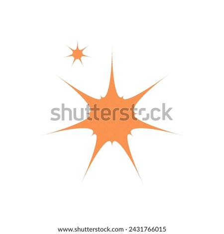 Vintage star icon clip art. Retro orange. Concept for mid century modern style art deco design for anything like banners, backgrounds, prints copy space for business teams text templates ideas