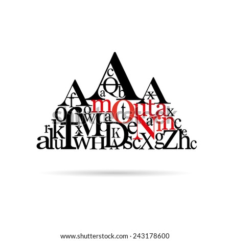 Typography mountain abstract, vector illustration