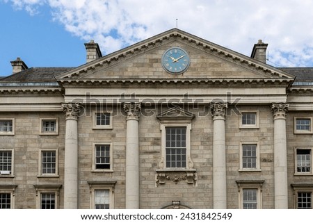 Dublin, Ireland; August 9, 2023: Trinity College, Library Square, Ireland's oldest university.