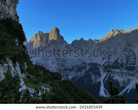Trail of the Brave: Dolomite Via Ferrata Adventure in Adamello Brenta, Bocchette, Dolomites Royalty-Free Stock Photo #2431855439