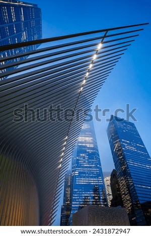 Roof of the world trade center in New York during the night