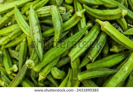 Lady Finger Images, Stock Photos, 3D objects,  Vectors| Okra Lady's Finger Bhindi Bemis Vegetables Stock Photo| Fresh Lady's Finger Okra On White Stock Photo