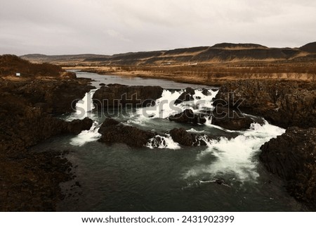 Kolugljúfur is a very pretty canyon located in the north of Iceland and known for its Kolufossar falls that flow to the bottom of the gorge