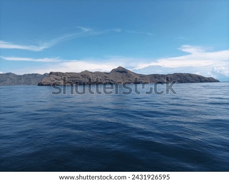 View of Komodo island from the boat