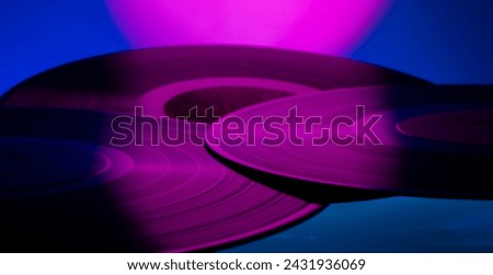 abstract color music background with vinyl records