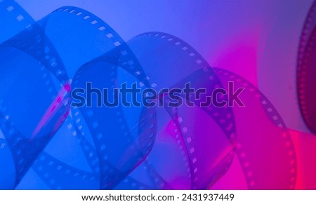 abstract multicolored cinematic background with film strip