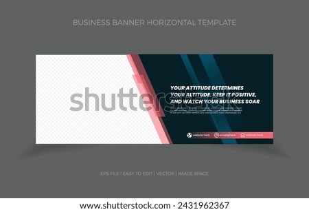 modern business website horizontal ad banner design template vector header minimal abstract, social media cover photo flyer invitation card background web