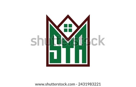 STA initial letter real estate builders logo design vector. construction, housing, home marker, property, building, apartment, flat, compartment, business, corporate, house rent, rental, commercial Royalty-Free Stock Photo #2431983221