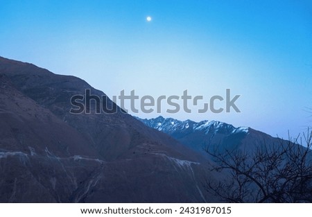 moon light on the Himalaya