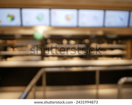 Blur focus of counter service at the restaurant in Food Republic Royalty-Free Stock Photo #2431994873