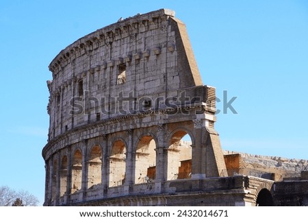 View of the huge Colosseum amphitheatre in Rome, Italy Royalty-Free Stock Photo #2432014671