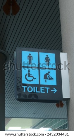 Plaques marking toilets, parking lots, trains, etc. in one plaque
