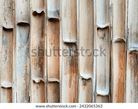 Texture slice half bamboo wood wall pattern background