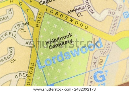 Lordswood, Southampton in Hampshire, England, UK atlas map town name of the area pencil sketch