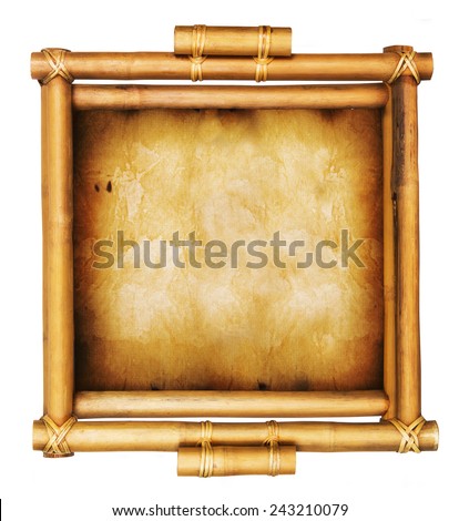 Bamboo sign isolated on a white background