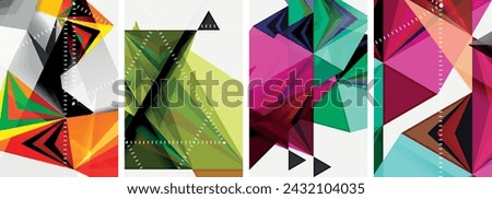 Minimalist triangular geometric clean concept posters for wallpaper, business card, cover, poster, banner, brochure, header, website Royalty-Free Stock Photo #2432104035