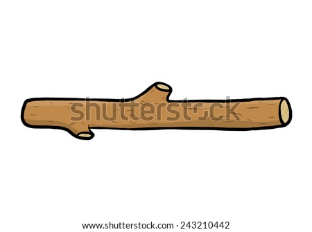 small wooden log / cartoon vector and illustration, hand drawn style, isolated on white background.