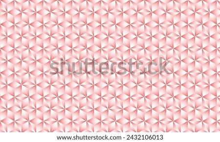 3D realistic Red and white gradient pattern. Modern cube texture. seamless pattern Background. Repeating tiles. Triangular volumetric elements of different random size. 3D illustration. EPS 10
