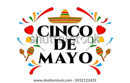 Cinco de Mayo celebration, May 5. Regional holiday in Mexico. Mexican holiday banner design. Vector illustration Royalty-Free Stock Photo #2432122431