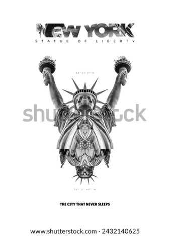 Statue of liberty graphic design, abstract new york visual