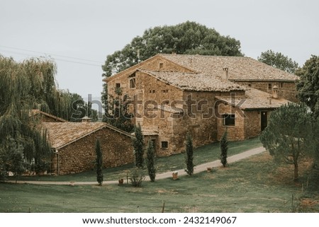 La Tria large rural stone house located one hour from Barcelona in the middle of nature. Royalty-Free Stock Photo #2432149067