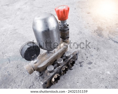 Component  Head pump of water jet pump after service and reseal. Royalty-Free Stock Photo #2432151159