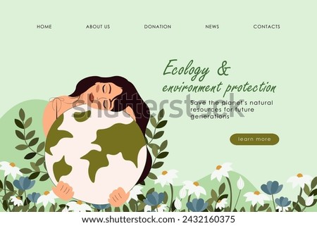 Vector illustration. Background for website, landing page, environmental protection, nature, earth day. Design, template.
