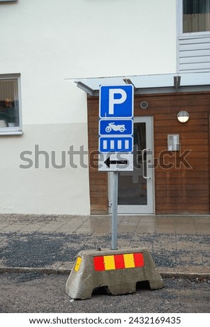 Universal Traffic Signs. Motorcycle Parking Sign.
