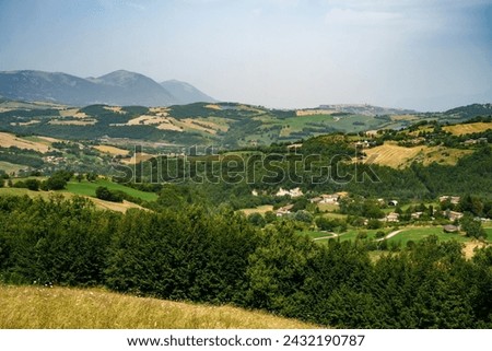 Rural landscape near Fiastra, Macerata province, Marche, Italy, at summer