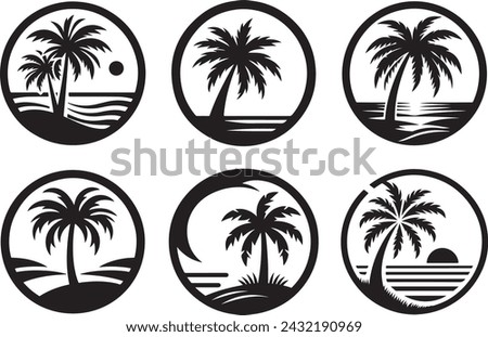 Palm trees isolated Vector illustration