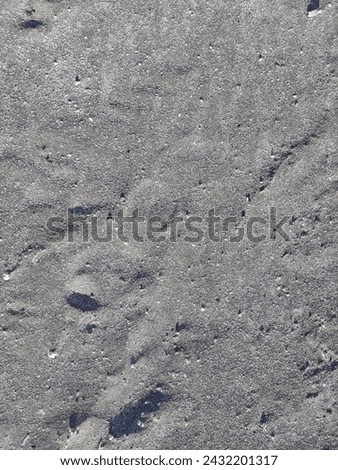 The texture of fine gray sea sand with small stones